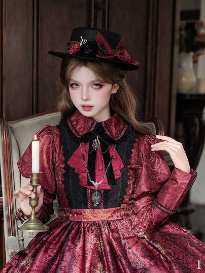 Printed Gothic with Lolita Web Bowknot / Hat Spider Patterned