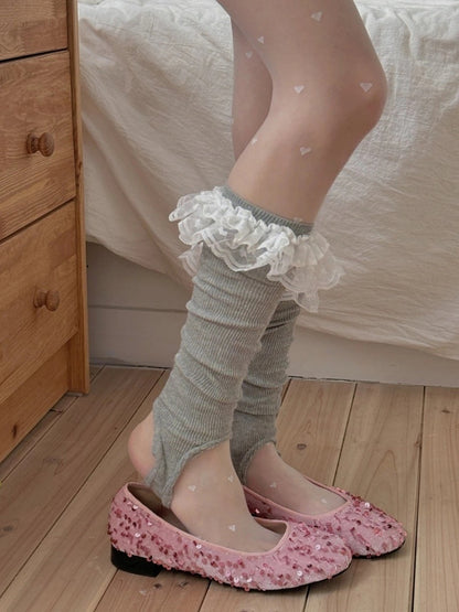 Foot-Loop (Sweet Playful Socks Lace Ruffle Style) Calf