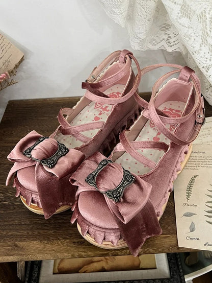 Design Sweet Round Crisscross Platform Pink - Mary Janes Toe
