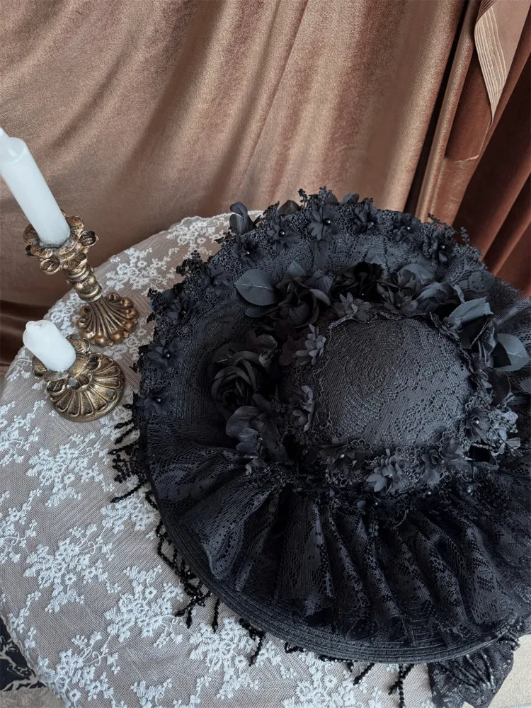 Black Gorgeous Dark Gothic Lolita Hat
