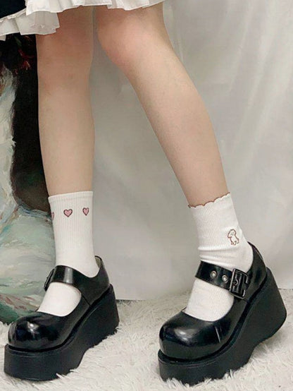 Jane with Platform Buckle Design Shoes Harajuku Black Mary