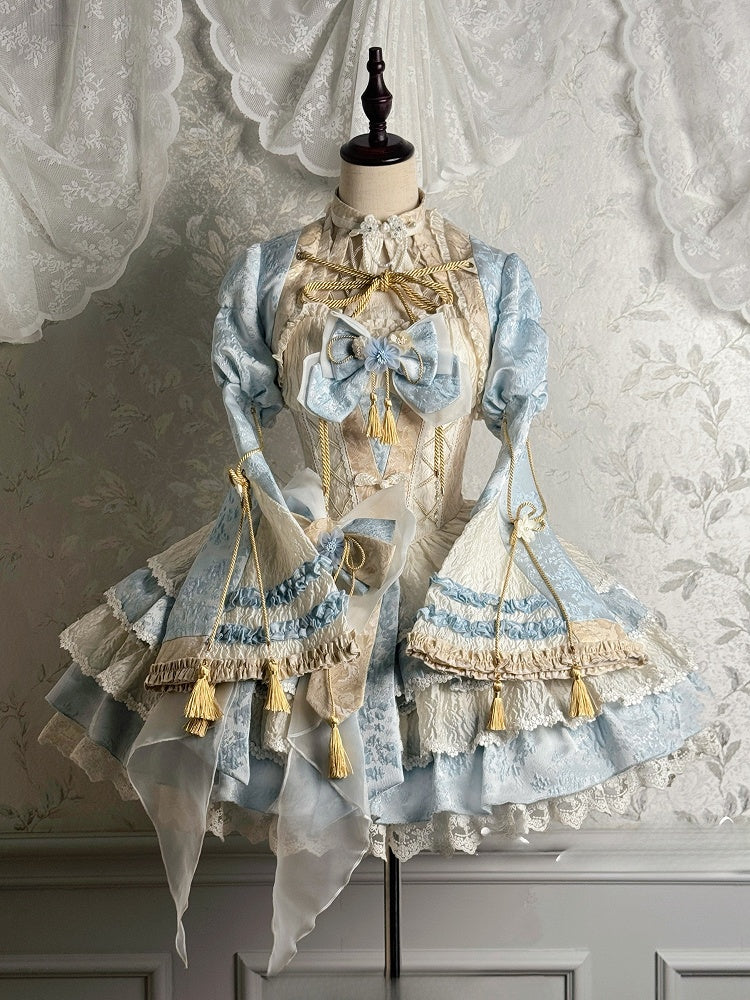 Robes Jacquard Bolero Blue Tassel