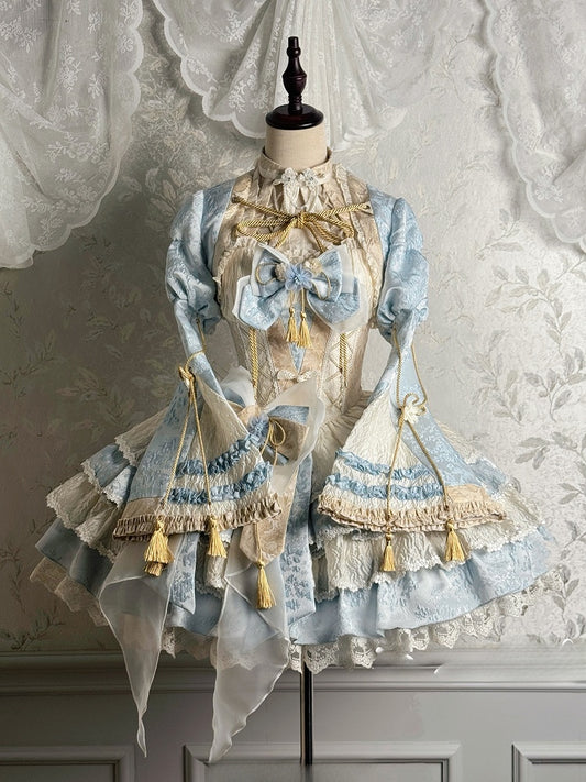 Robes Jacquard Bolero Blue Tassel