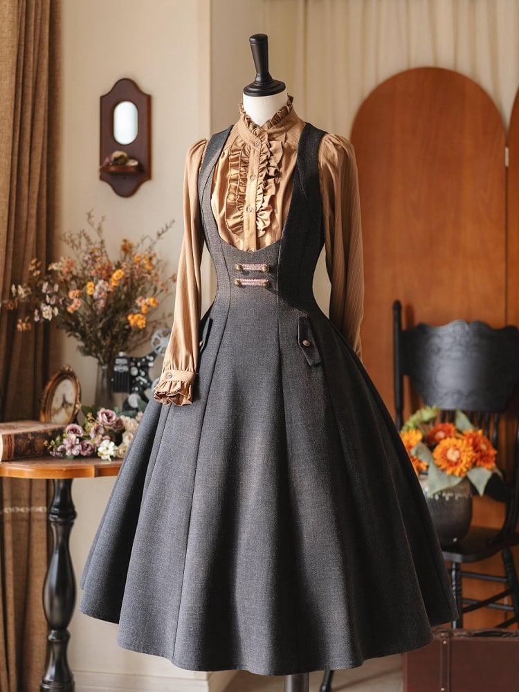 Dress Vintage Under Bust Lacing with Black Back Elegant