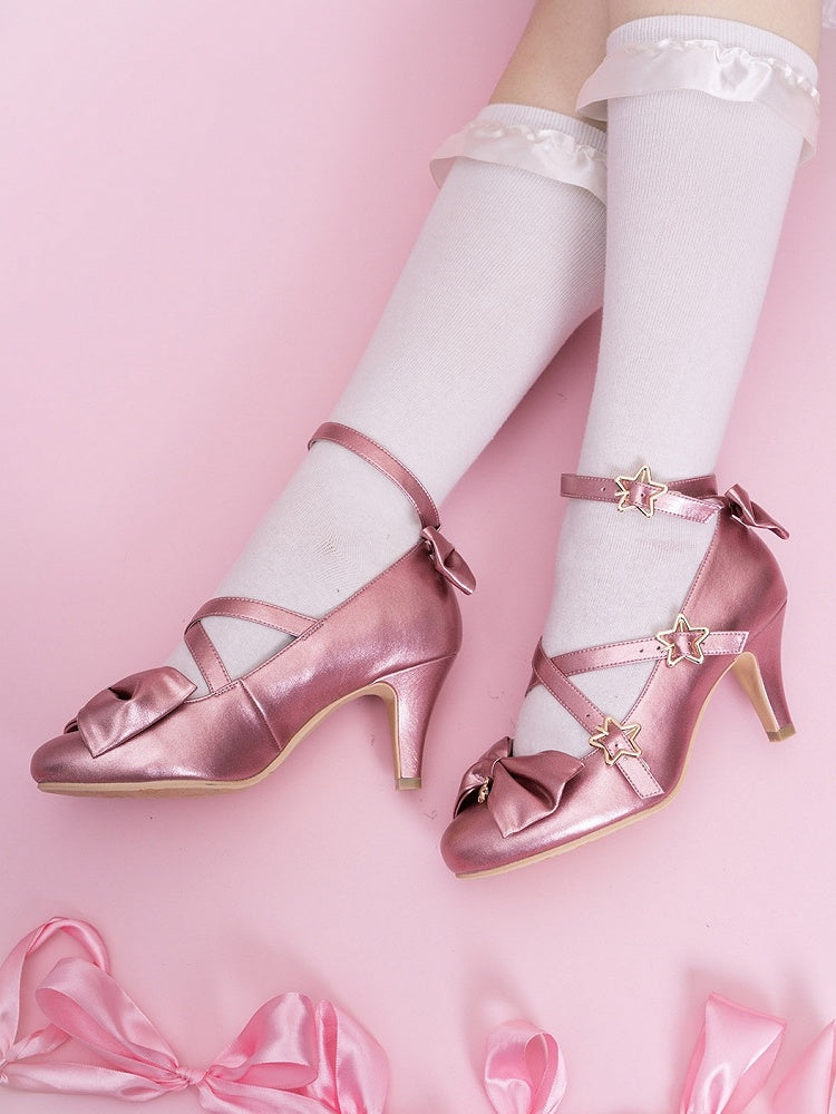 Lolita Sweet Accents - Bow Deep Shoes Pink cm 6.5
