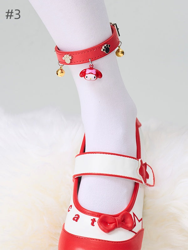 Süße, verstellbare Beinschlaufe mit Schnalle, Glöckchen und Anhänger