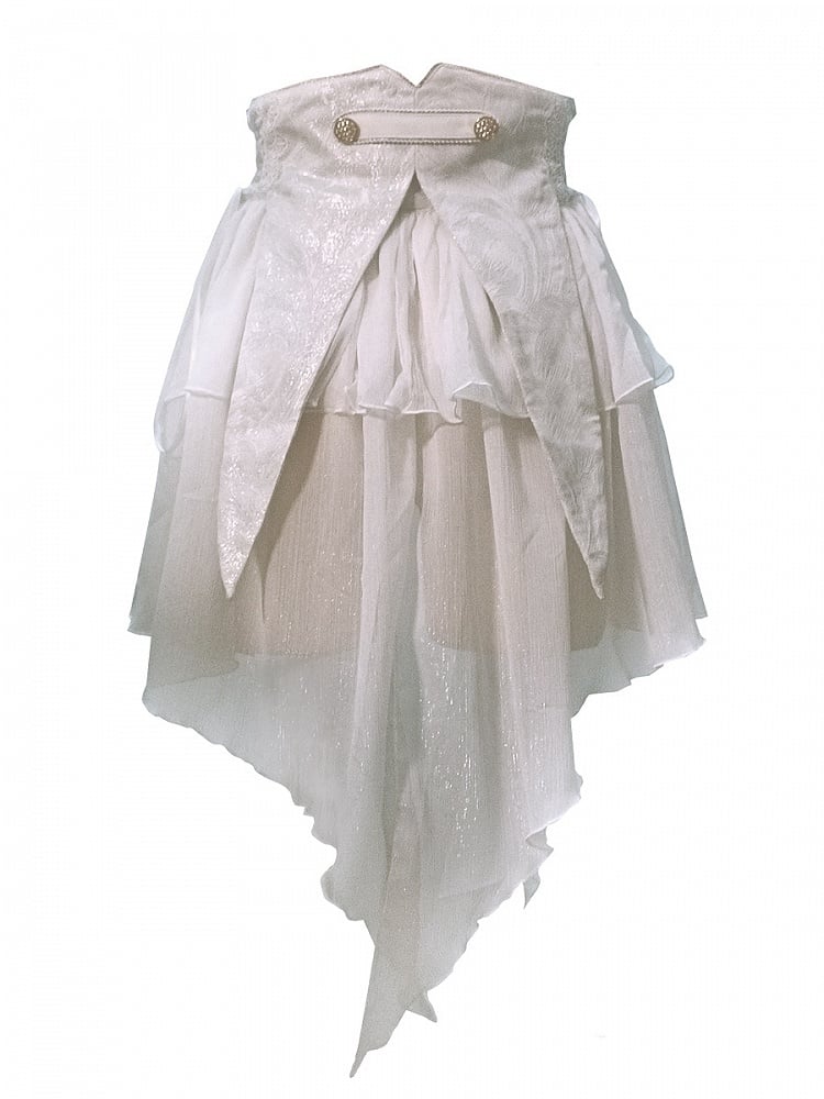 Buttons Ouji Lolita Gold-tone Belt White Corset