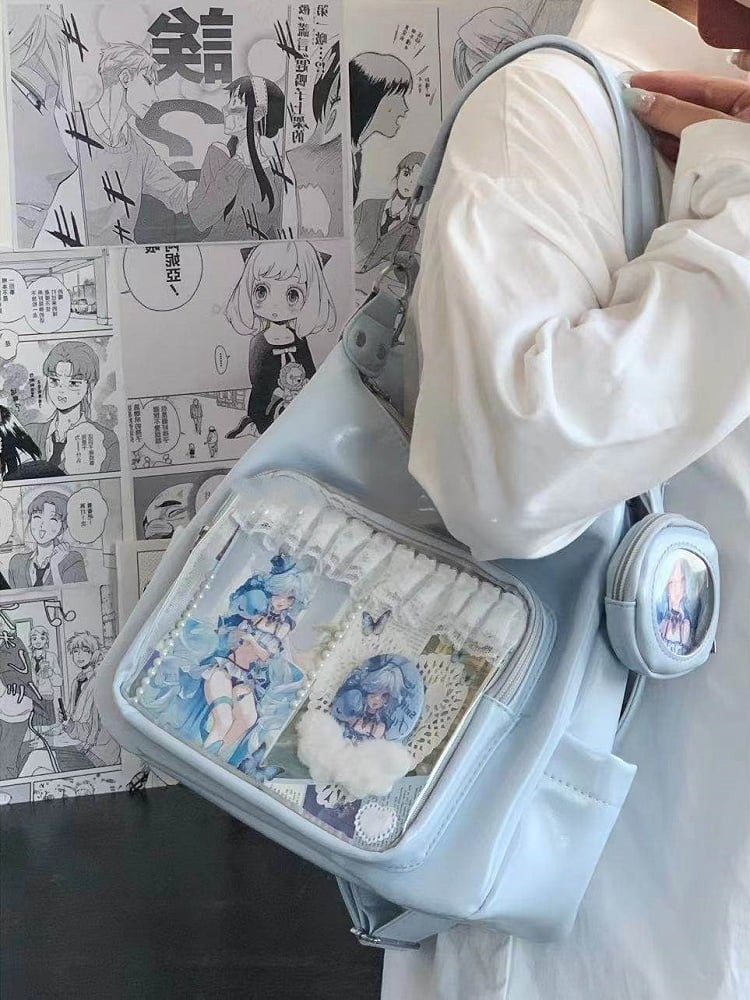 Shoulder Crossbody / Convertible Colors Bag with Badge 7 Charm Strap Ita