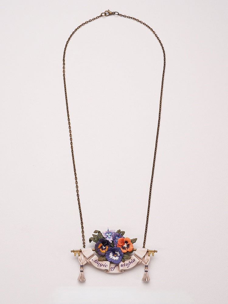 Pansy Pendant Lolita Necklace