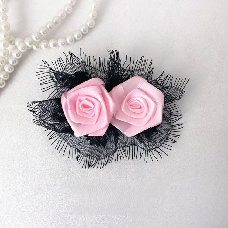 Design Hairclip Rosette Lace Colors 7 Gothic