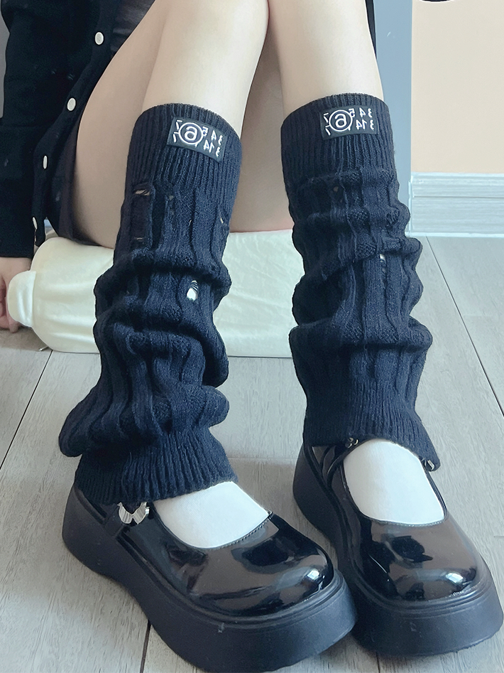 Off-white/Black Knitted Leg Warmers