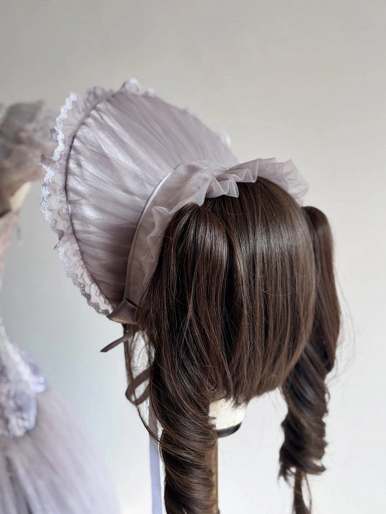 Classic (Rose Bonnet Lolita Purple Wisteria Ruffle Details)