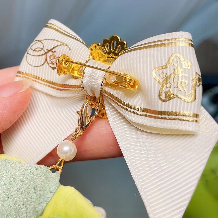 And Decorated Bowknot Apple Brooch Beaded Red/Green Rhinestone Charm