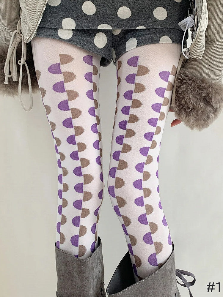 Polka-dot Two-Tone Colors) Tights (4