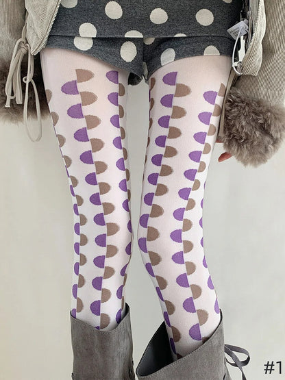 Polka-dot Two-Tone Colors) Tights (4