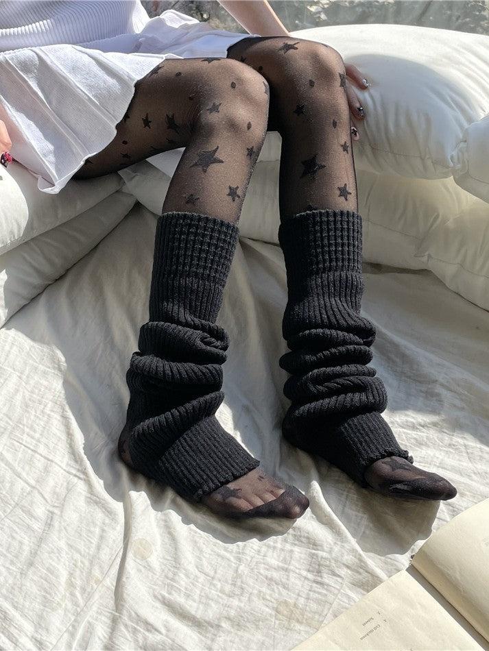 Ribbon Warmers Options Color Leg Bow 7 Knitted With Detachable 55CM