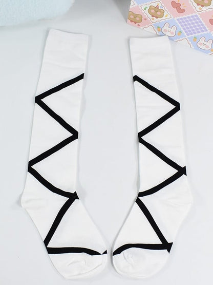 レッド クリスコース バンドプリント カーフソックス