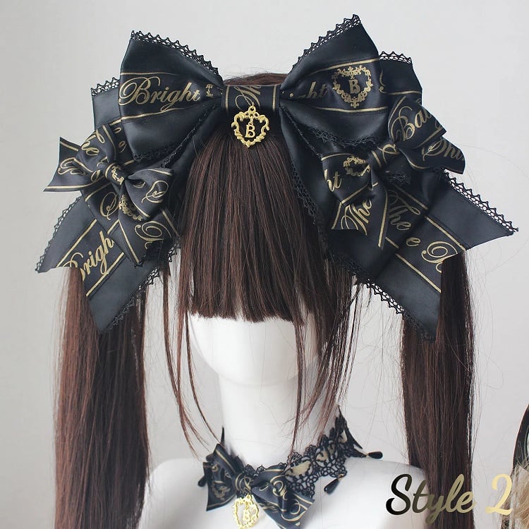 Black Patterned KC Bow Gold