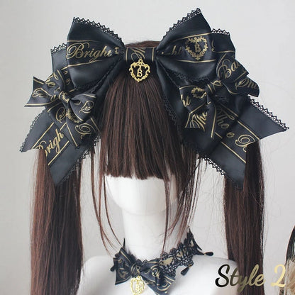 Black Patterned KC Bow Gold