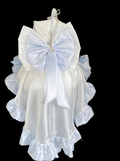 Bodice Neckline Princess Balletcore White Lolita Corset Blue Dress and Hime Off-the-shoulder