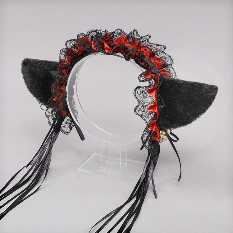 Plush Bell KC Decorations Lolita Kitty With Ribbon Colors 12 Sweet Lace Ear