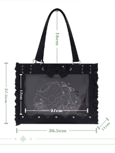 6 Color Lolita Clear Window Ita Shoulder Bag Lace Bow