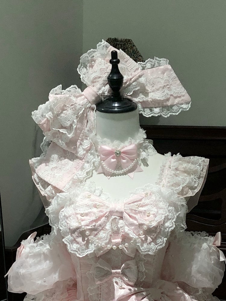 KC White Bowknot Lolita Blue / Pink