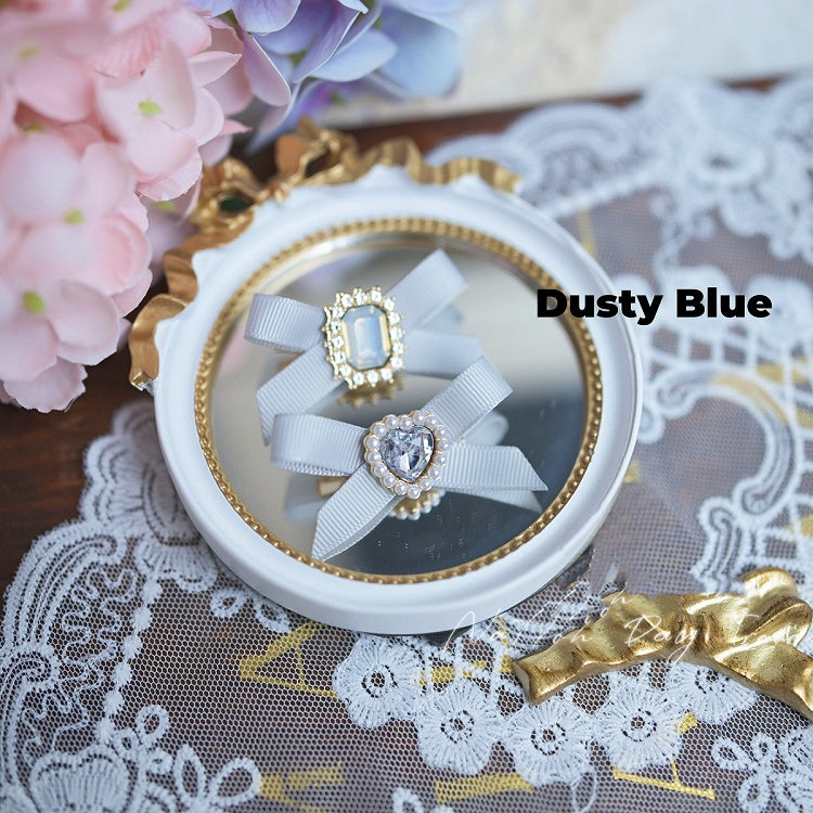 Colors Beaded Rhinestone Jirai Kei Mini Bow Hairclips 5