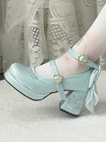 Heels Valley Middle Lily the Light Abnehmbare Janes Bowknot von Mary Blue Stickerei