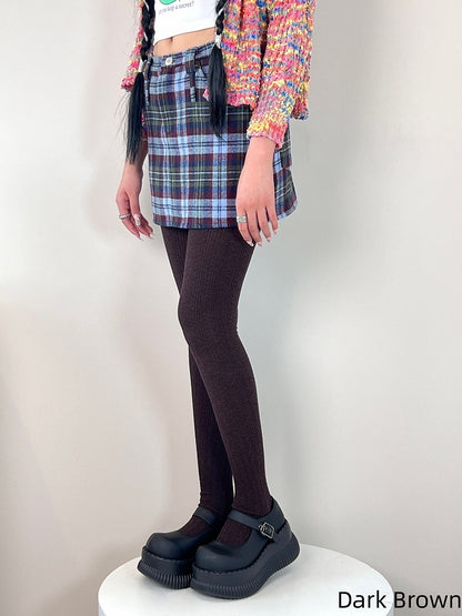 Knitted Pattern Ear Wheat Stripe Colors Vertical 5 Tights