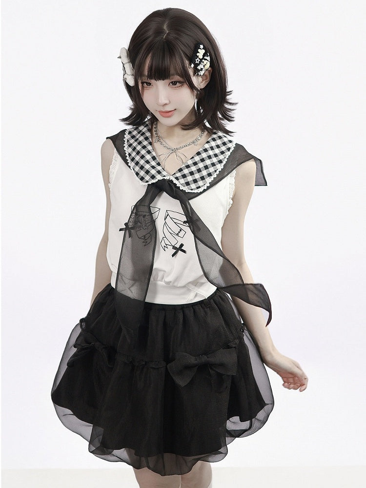 Black Chiffon Wrap - PINK SAVIOR