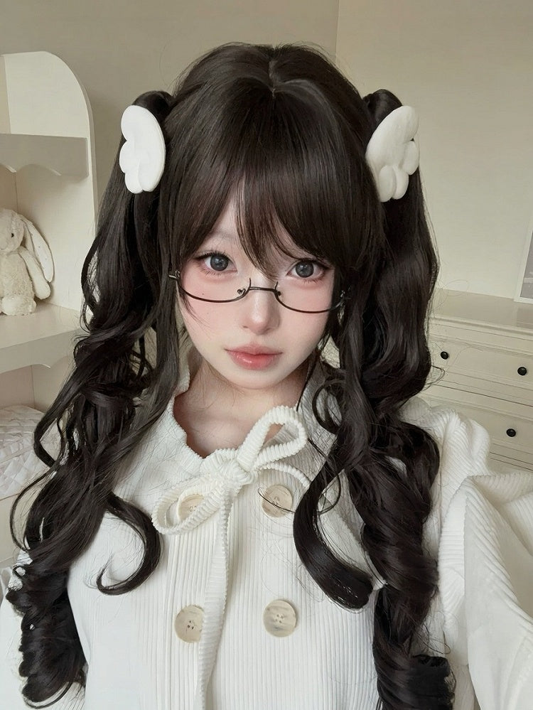 Black Tea 47cm Full Bang Wig & 51cm Double Wavy Ponytails - Alice Garden