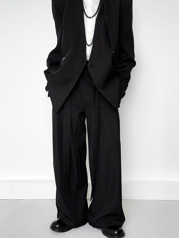 with Pants Belt Ouji Wide-leg Slant Black Loops Lolita Pockets