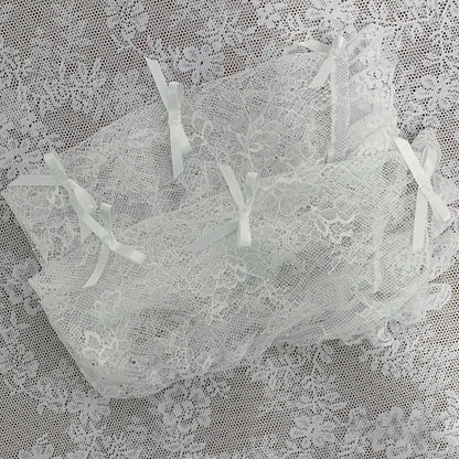 Lace Arm Sleeves with Bow Detail in Black and White - Ekomi
