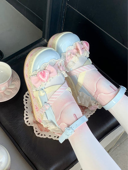 Accents Jane Strawberry Bow Blue Cake Sweet Lolita Shoes Sea Salt Mary Platforms