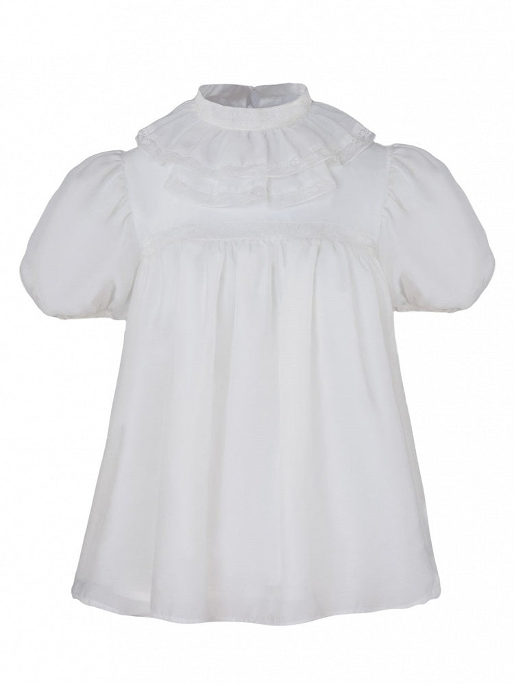 White Sleeves Blouse Ruff Puff Lolita Collar
