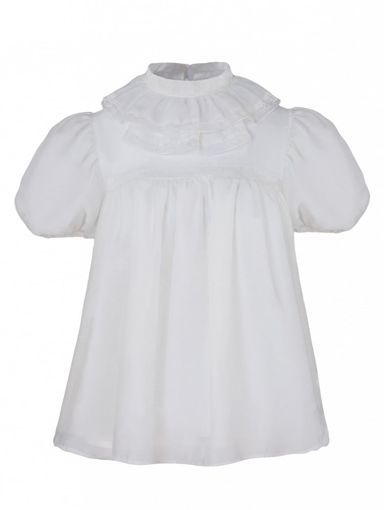 Collar Puff Blouse Sleeves Ruff White Lolita