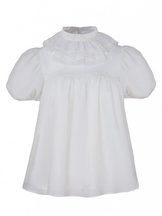 Collar Puff Blouse Sleeves Ruff White Lolita