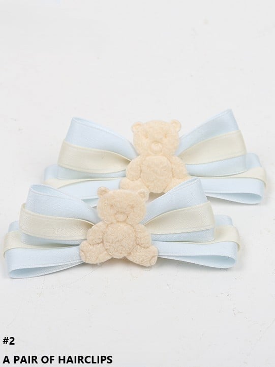 Bear Decoration 4 Sweet Options Lolita Bowknot Hairclip