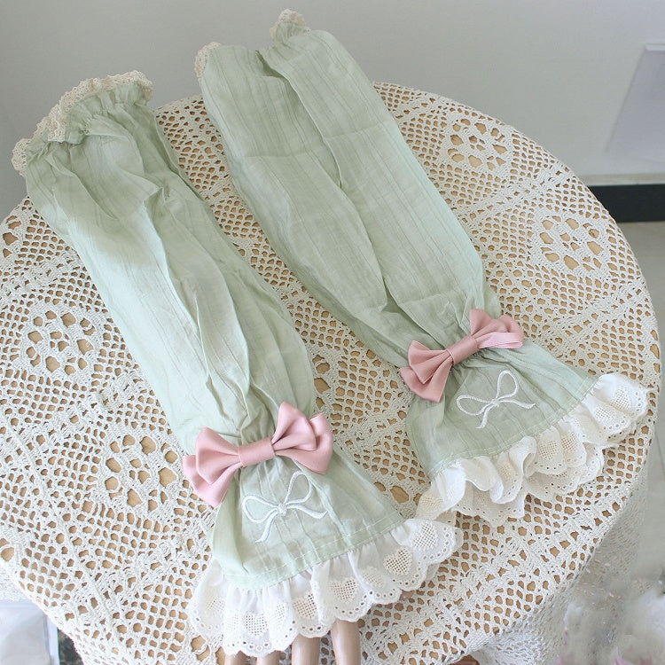 Detachable Bowknot Color Pattern Heart Details 4 Options Sleeves