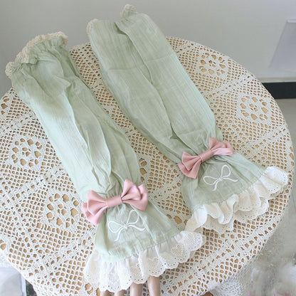 Detachable Bowknot Color Pattern Heart Details 4 Options Sleeves