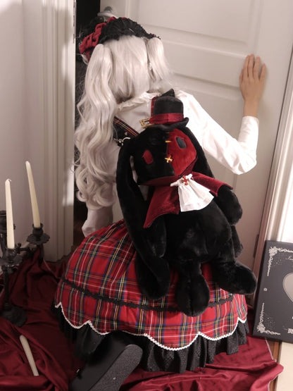 ヴァンパイアバニードラキュラゴシックバッグ ブラック＆レッド