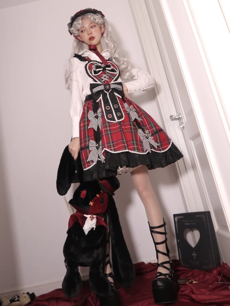 ヴァンパイアバニードラキュラゴシックバッグ ブラック＆レッド