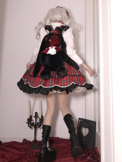 ヴァンパイアバニードラキュラゴシックバッグ ブラック＆レッド