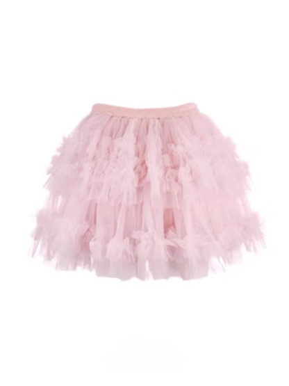 Lining With Mini Skirt Puffy Pink Tulle Tiered Shorts
