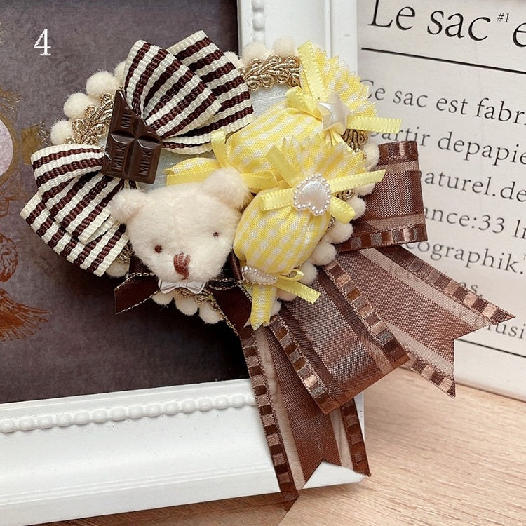 Herzförmige Schleife Optionen verziert süße Brosche Lolita