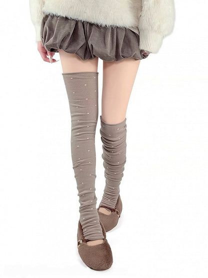 Stirrup (3 Colors) Polka Dot Stockings Over-the-Knee Slouchy