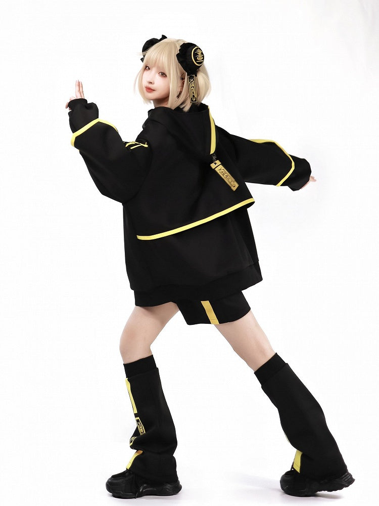 Luminous and Leg Yellow Sleeves Black Flared