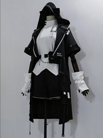 Kapuzenkatze mit schwarzen Ohren Ouji Mantel Techwear Fashion Cyberpunk