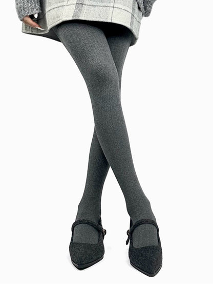 ブラウン/ダークグレー/ライトグレー/ホワイトのコットン製冬用タイツ
